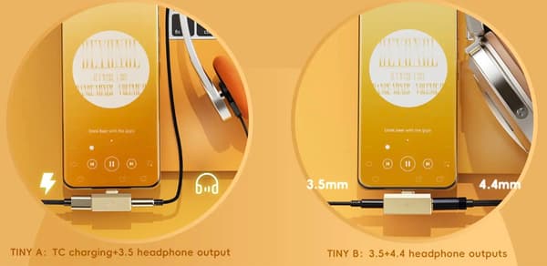 FiiO x SNOWSKY Tiny B - sort - hovedtelefonforstærker med DAC (3.5mm +4.4mm stik)