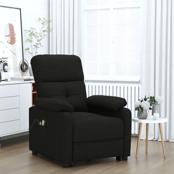 vidaXL elektrisk massagestol, sort, stof