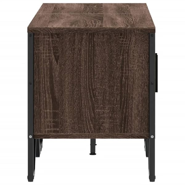 vidaXL TV-bord brunt egetræ 122x34x41 cm