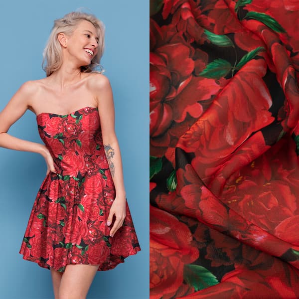 Røde chiffonblomster