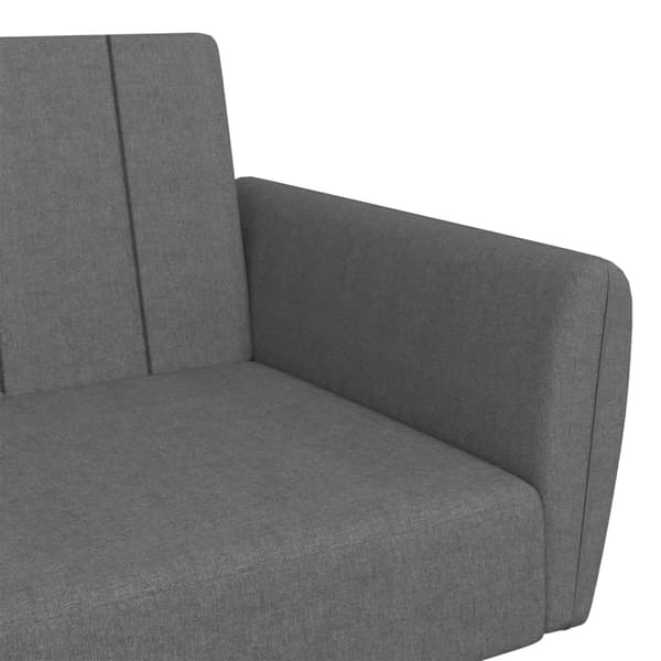 vidaXL 2-sits bäddsoffa, ljusgrå, klädd i tyg