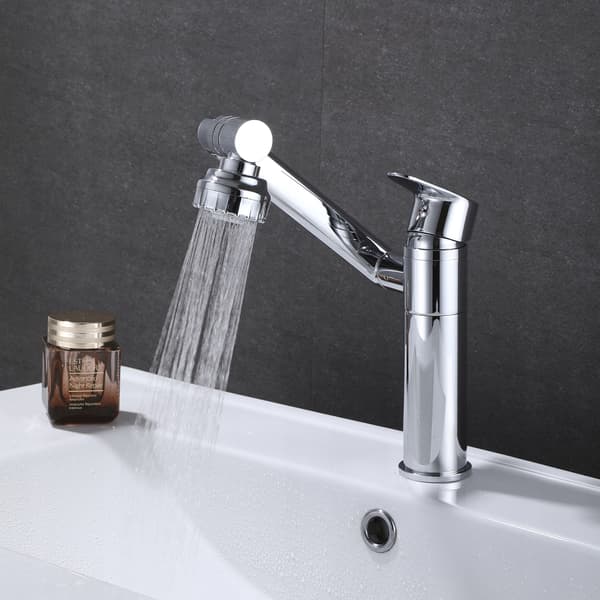 Kromad vaskeblandermed moderne design og 360° drejbar tud