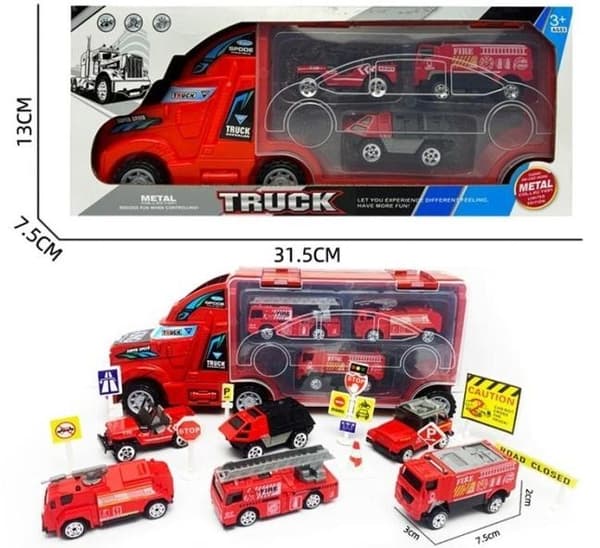 Palokunnan kuljetusauto autoineen