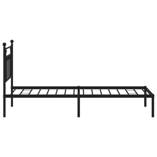 vidaXL metalsengestel med hovedgærde sort 90x190 cm