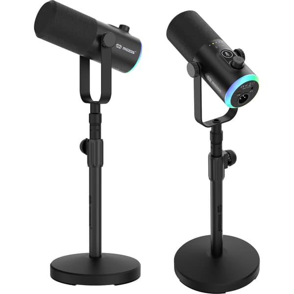MOZOS GM-ONE svart dynamisk mikrofon USB XLR RGB LED