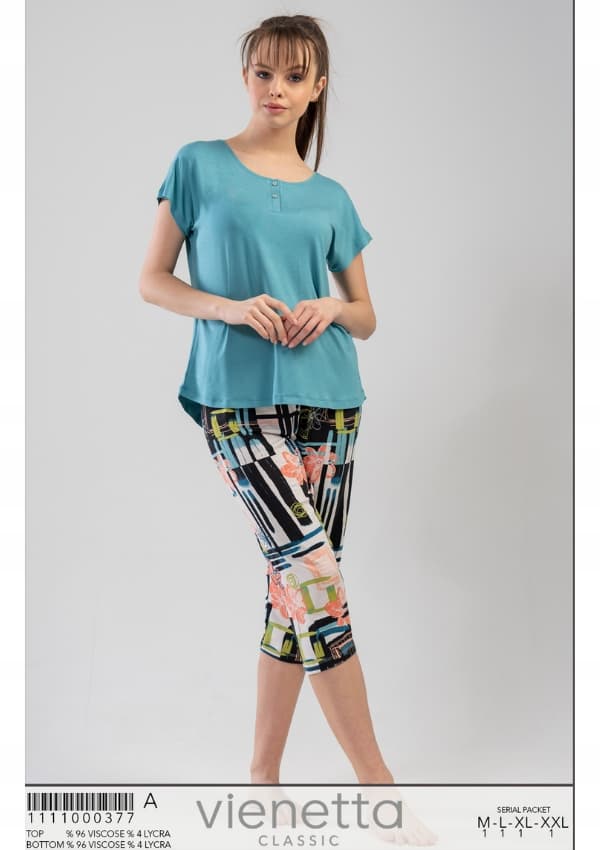 Vienetta Dampyjamas L 40 42 viskos sommarshorts