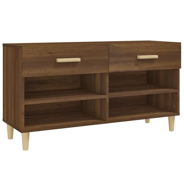 vidaXL skoskab brunt egetræ 102x35x55 cm