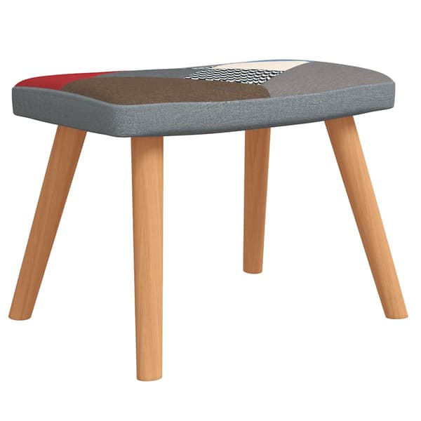 vidaXL Patchwork-fåtölj med fotpall, klädd i tyg