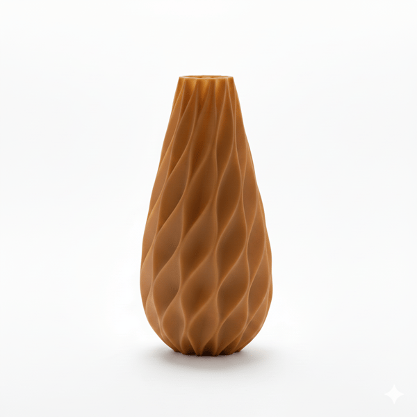 Dekorativ vas med rundade linjer, brun, minimalistisk form