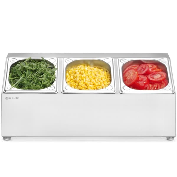 Ståldisplay til cateringbeholdere 3x GN 1/6