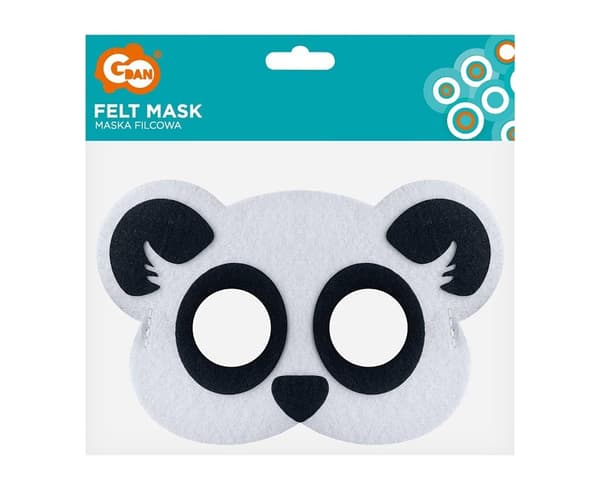 Filt pandamaske 19x12cm