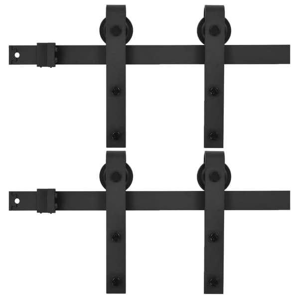vidaXL monteringssystem til skydedør, 2 stk., 200 cm, stål, sort