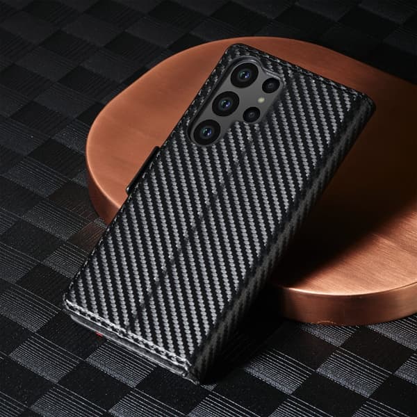 Samsung Galaxy S23 Ultra Flip-cover, Carbon LC.IMEEKE, Sort