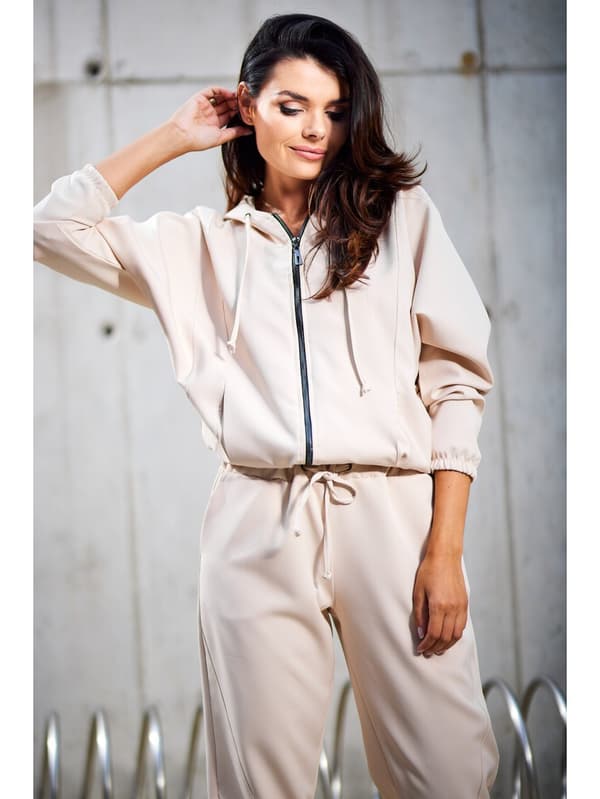 Kimonohihainen kangaspusero, beige M