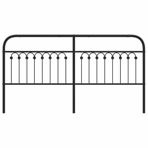 vidaXL metalsengegavl, sort, 180 cm