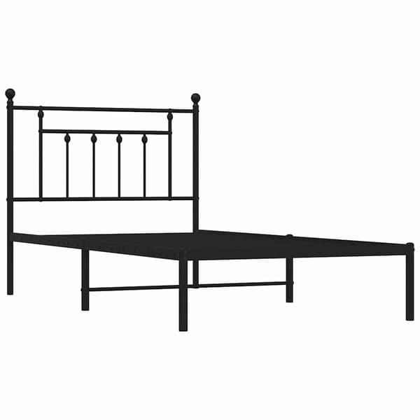 vidaXL metalsengestel med hovedgærde sort 100x190 cm