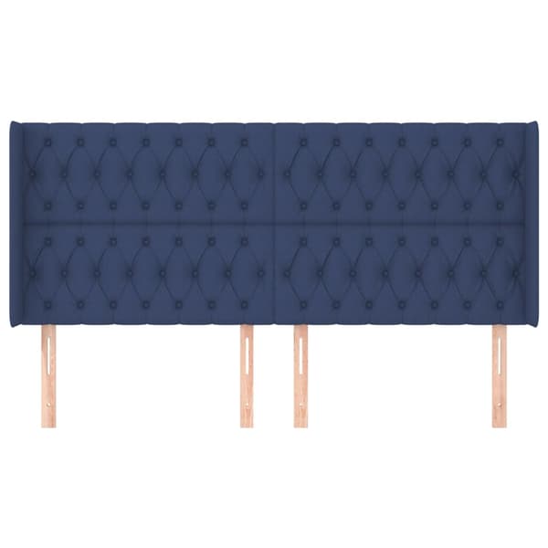 vidaXL Vingad nackstöd blå 203x16x118/128 cm tyg