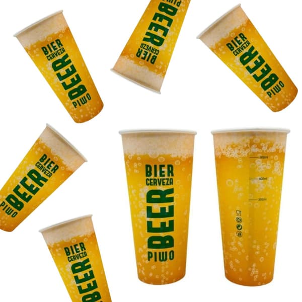 500ml pappersmugg för öl, 0% plast/gratis, SUP, ECO, 50 st.
