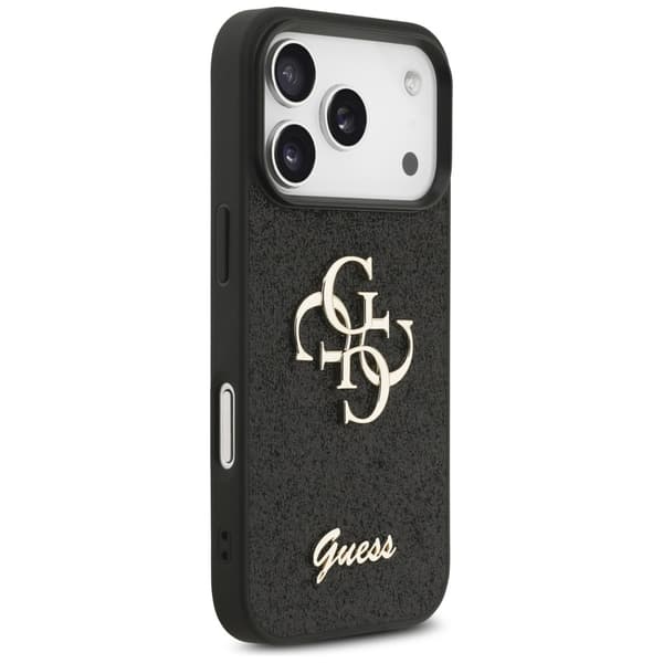 Guess Fixed Glitter Big 4G cover til iPhone 17 Pro, sort