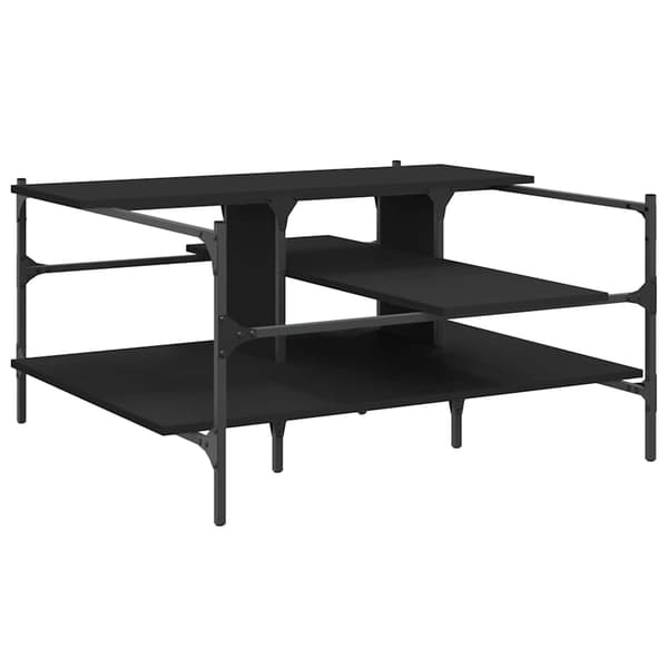 vidaXL sofabord, sort, 100x100x48,5 cm, træbaseret materiale