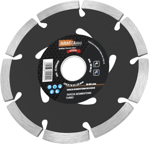 Segmentoitu katkaisulaikka 125x7x22.23mm turbo KD926