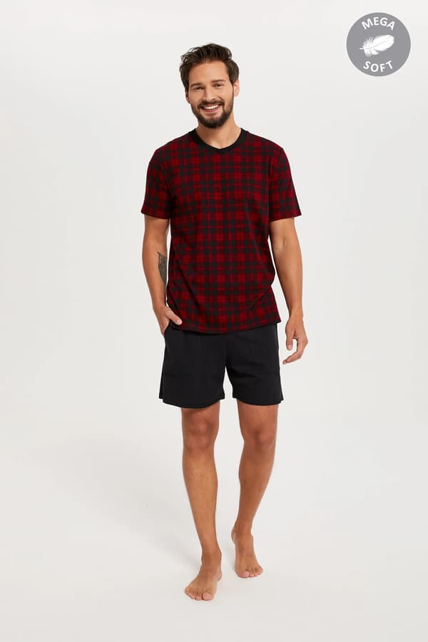 Eliasz herrpyjamas, korta ärmar, korta byxor M