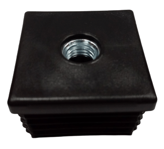 Indstikprop med metalgevind M8 35x35 20 stk. sort