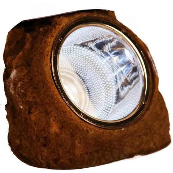 Brun solcellesten med LED til havedekoration