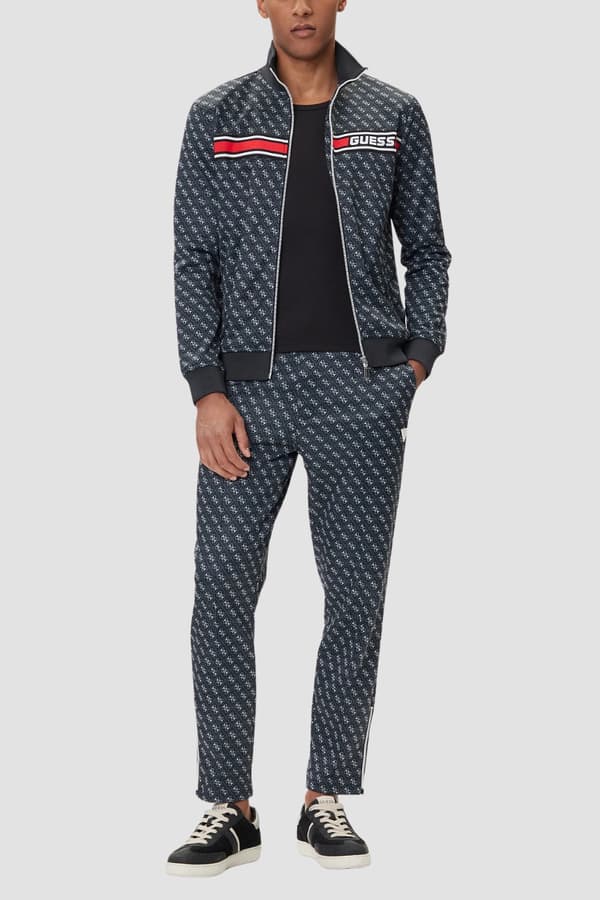 Guess Sort Herresweatshirt Med Lynlås Og Monogram Korbin M