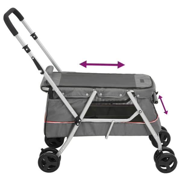 vidaXL foldbar hundevogn grå 100x49x96 cm hørstof