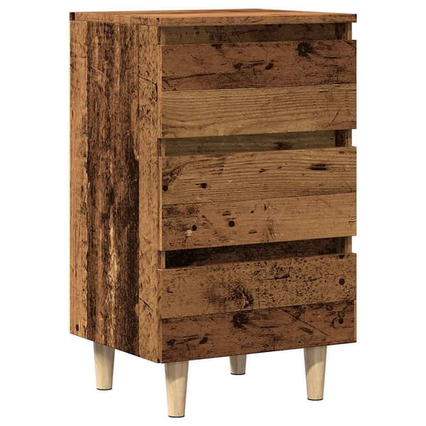vidaXL sengebord, antik træ, 40x35x69 cm