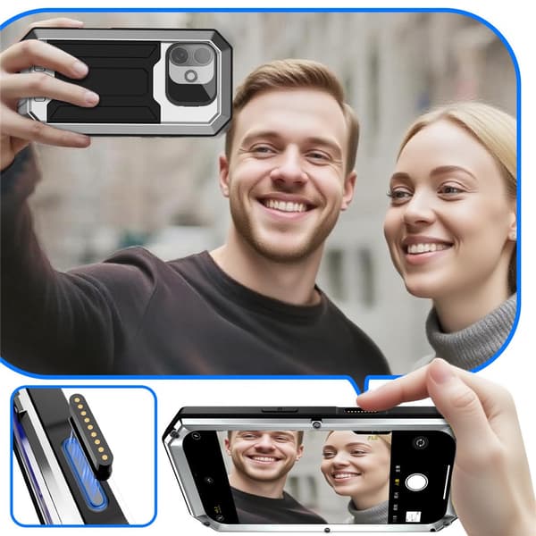 Pansret cover til iPhone 17, R-JUST, sølv
