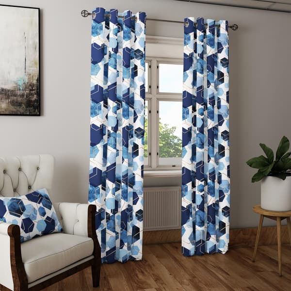 Gardin med snørehuller, print 045