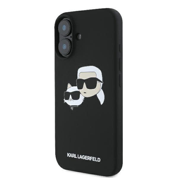 Karl Lagerfeld Silikone Dobbelthoved Print MagSafe til iPhone 16 sort