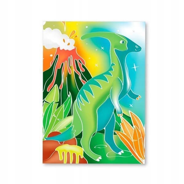 Akvarelli dinosaurus karkkirasia