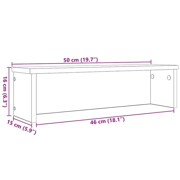vidaXL foldbar køkkenhylde sort 50x15x16 cm
