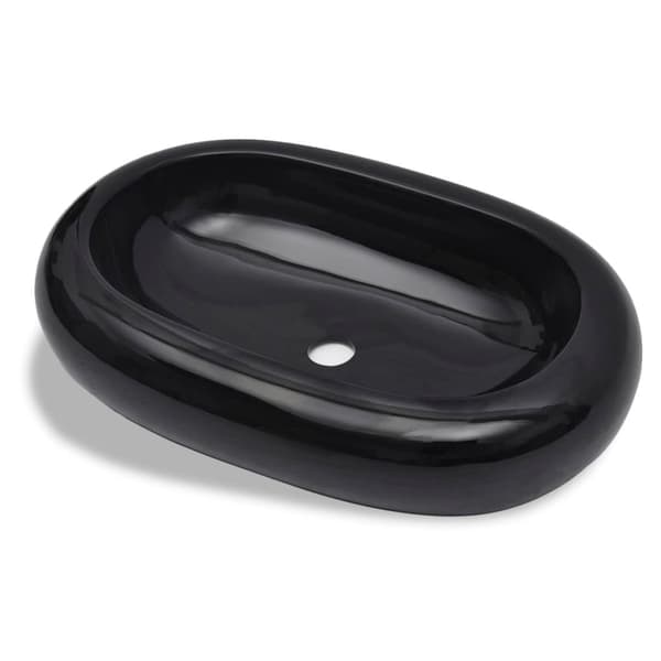 Oval sort keramik håndvask