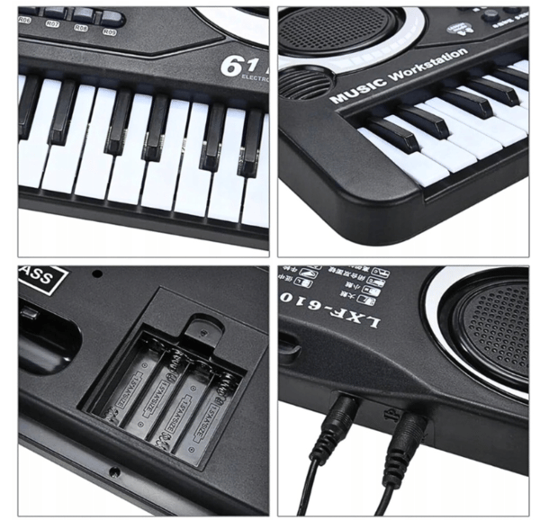 Barnkeyboard, elpiano för barn, mikrofon, 61 tangenter
