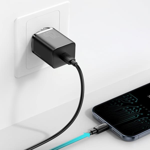Hurtigoplader til iPhone Super Si 1C 20W strømforsyning + USB-C - Lightning-kabel 1m sort