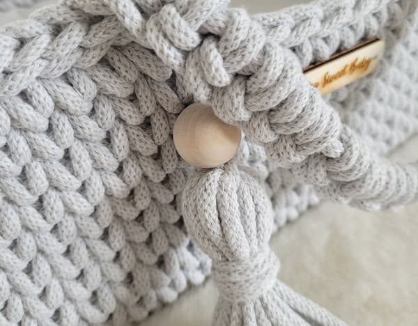 Moses Basket BOHO Bomullsdockbärare - Ljusgrå