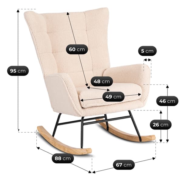 JACKSON Beige Bouclé Gyngestol/Moderne Eg