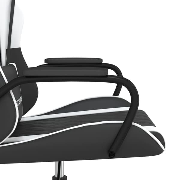 vidaXL gamingstol, sort og hvid, kunstlæder