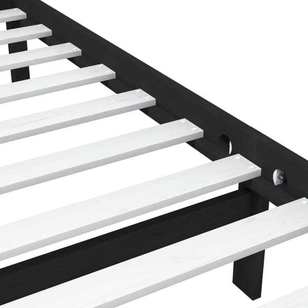 vidaXL sengestel sort 75x190 cm massivt træ