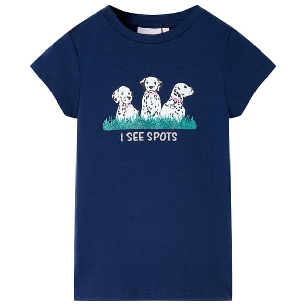 Barn-T-shirt, marinblå, 140