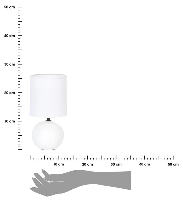 Timeo Bordlampe Mat Hvid 25 cm