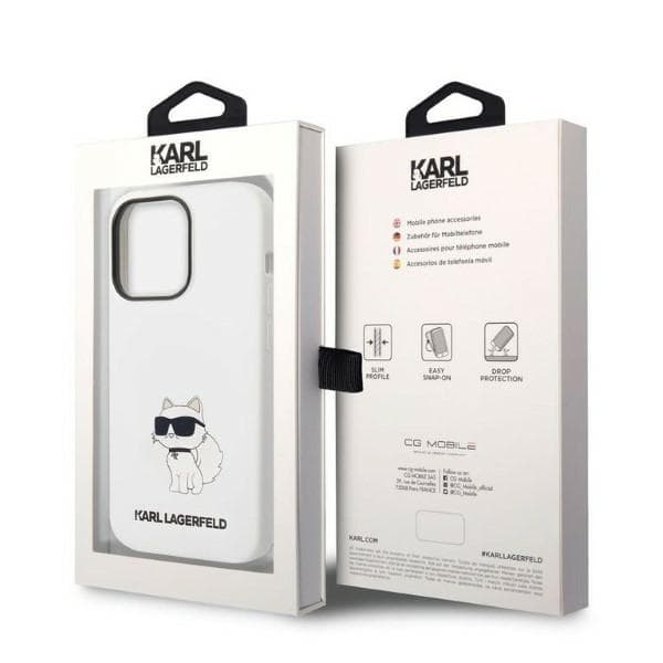 Karl Lagerfeld Silikone Choupette-etui til iPhone 14 Pro, Hvid