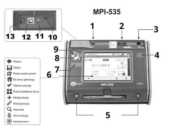 SONEL MPI-535 elinstallationsparametermätare med PE6-program