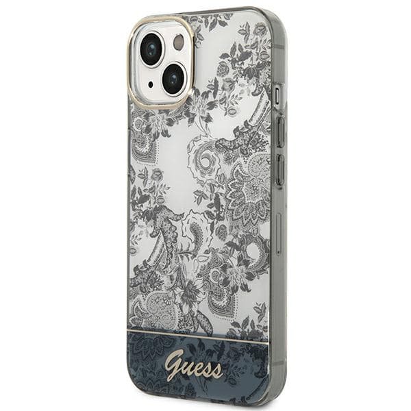 Guess Porcelain Collection iPhone 14 Plus-skal, grått