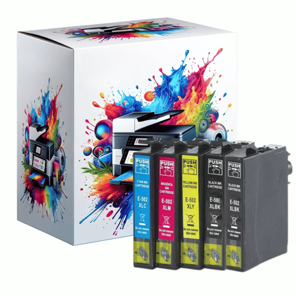 5x blækpatroner til Epson GP-E502XL CMYKK