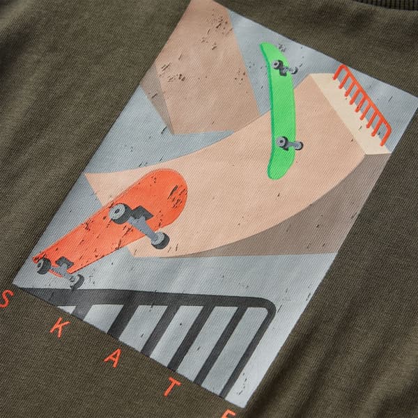 Børne langærmet t-shirt, khaki, 128